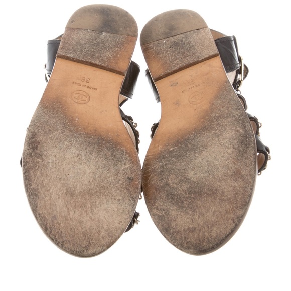 Chanel Multistrap Chain-Link Sandals - Picture 5 of 5